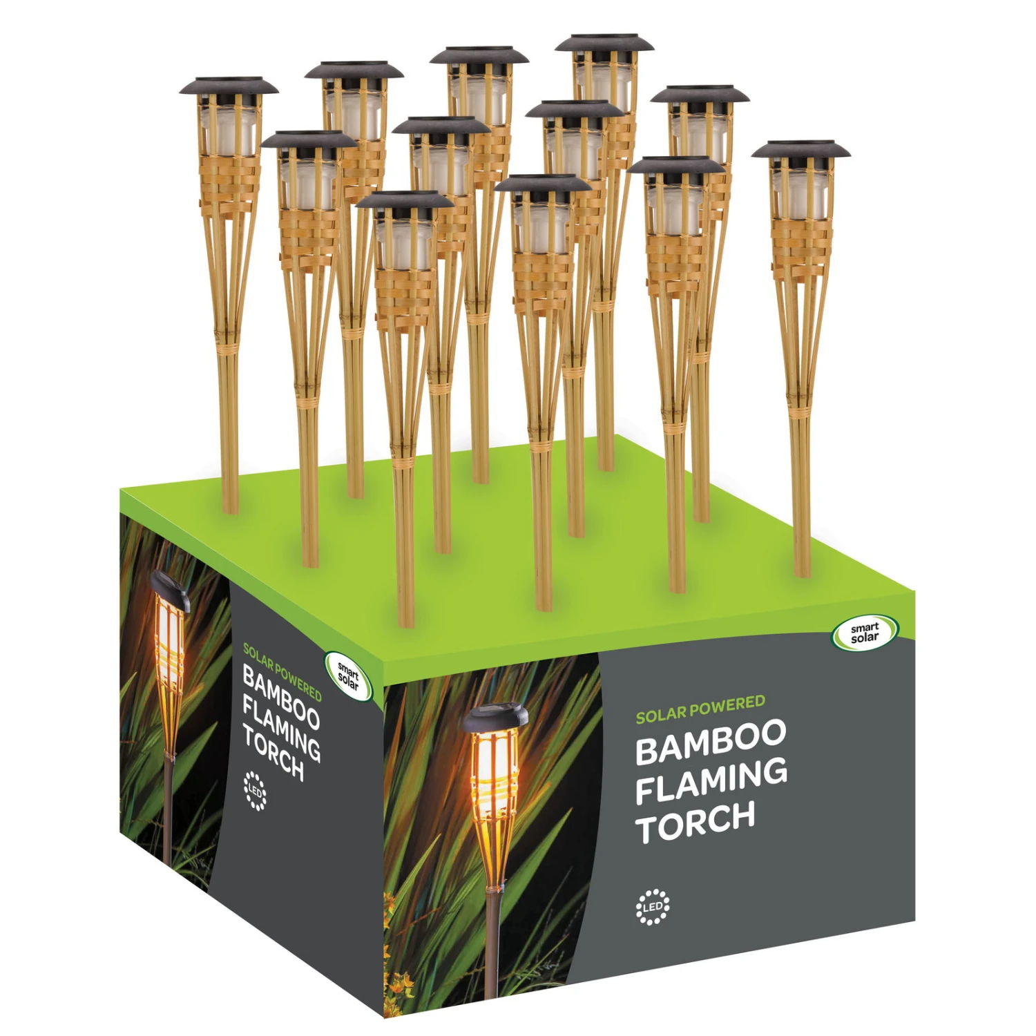 Solar-Bambusfackel Mit Flammeneffekt, Höhe Ca. 90 Cm – Bild 3