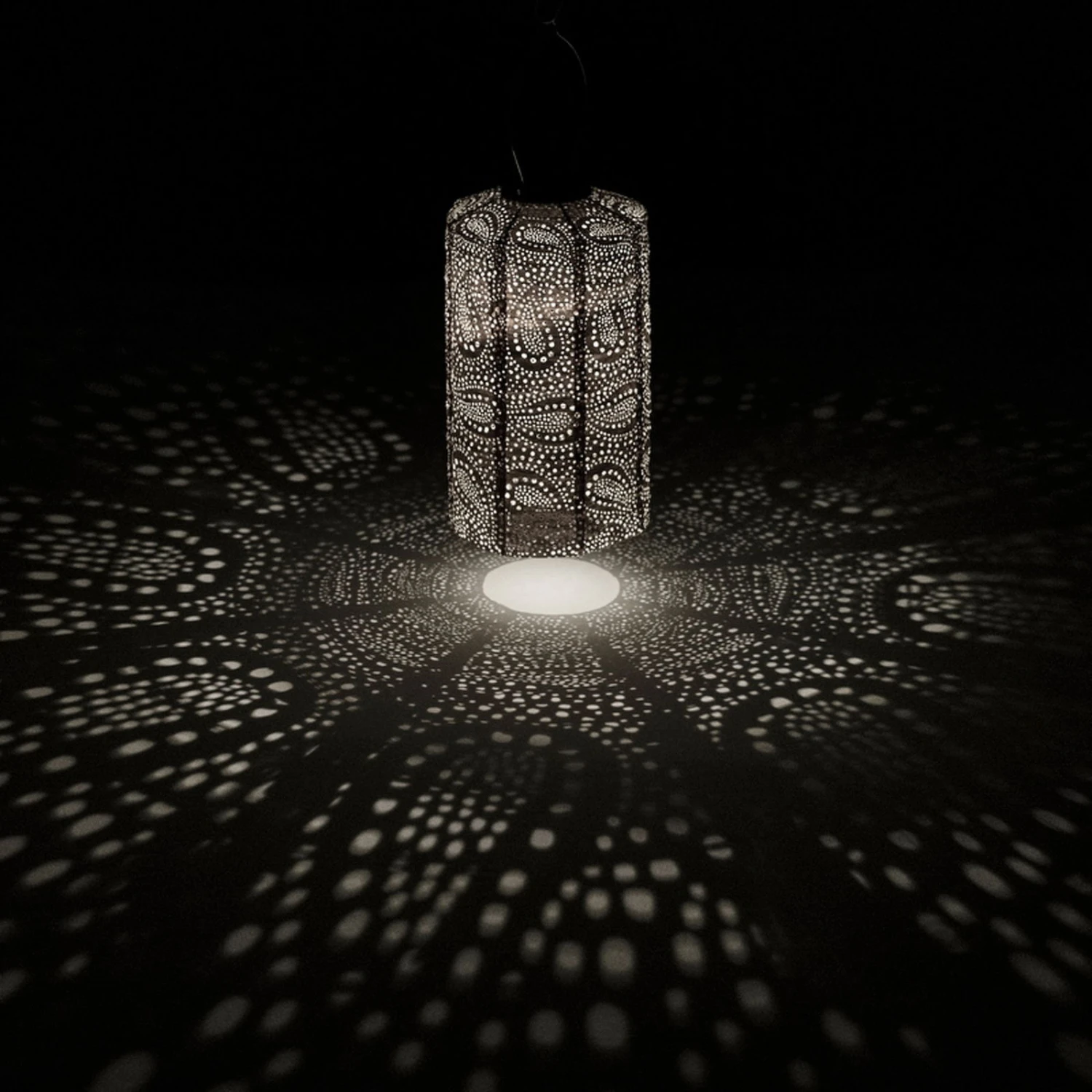 Solarlaterne 'Cylinder 18 Mandela', Light Taupe, Ø 18 X 33 Cm – Bild 2