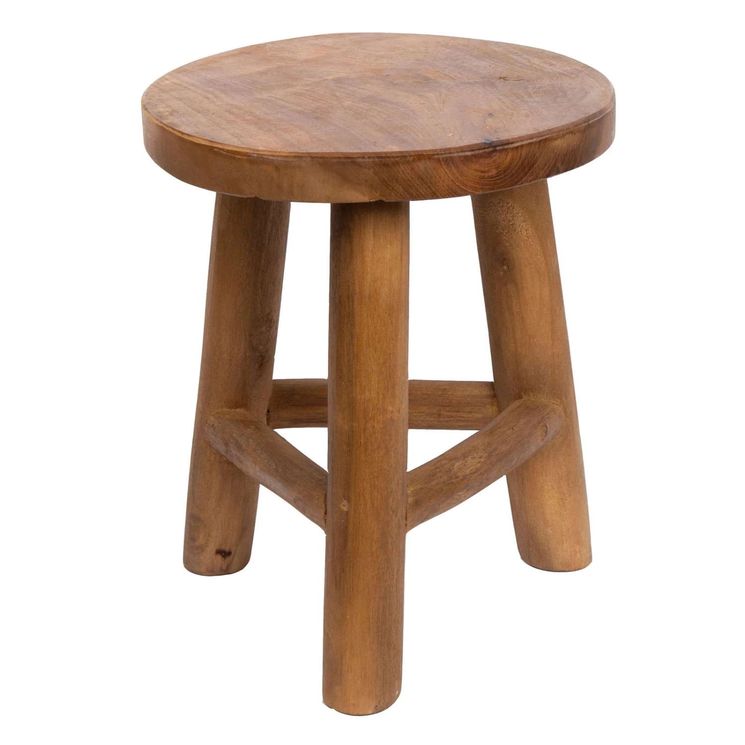 Wurzelholz-Hocker, Light Wax, Aus Recyceltem Teakholz – Bild 2