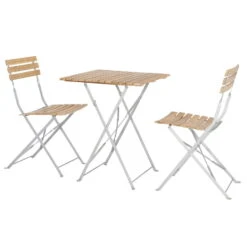 Biergartenset 'Sheffield', 3tlg., Silber/natur