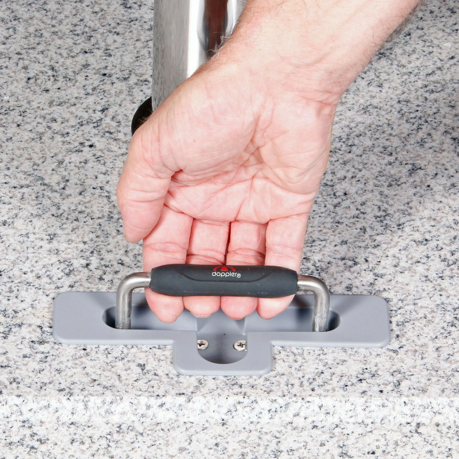 Doppler Schirmständer, Granit, 4 Rollen, Zuggriff, 90 Kg. – Bild 2