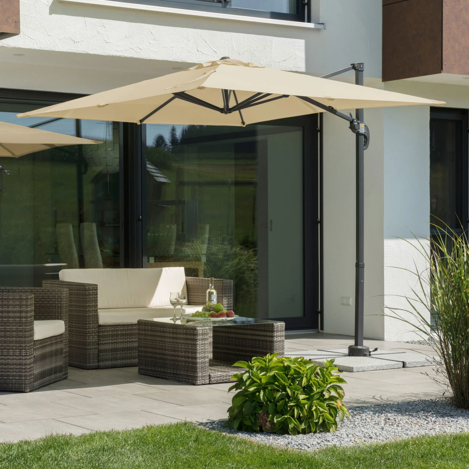 Pendelschirm 'Rhodos Junior', Ca 230 X 230 Cm, Natur – Bild 9