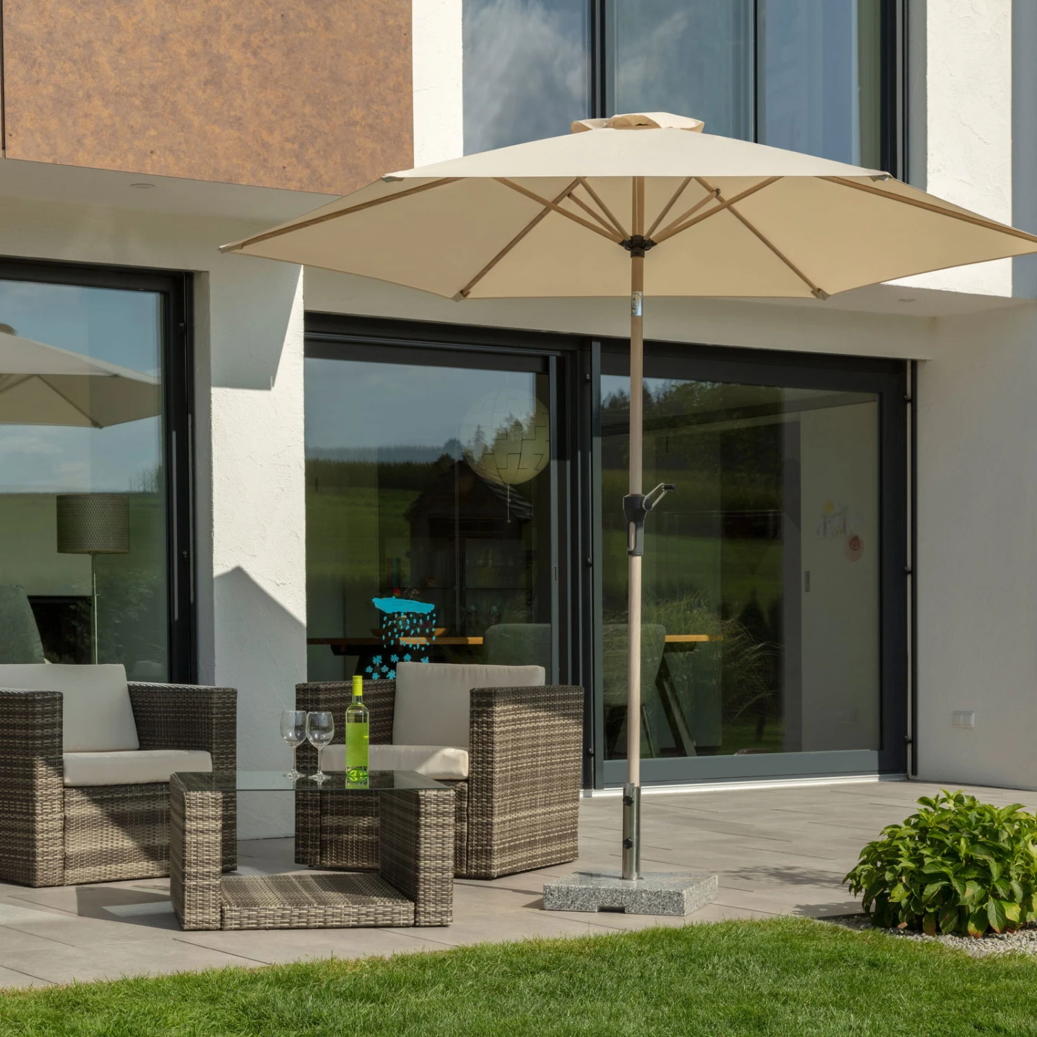 Sonnenschirm 'Cordoba', Ø 270 Cm, Natur – Bild 8