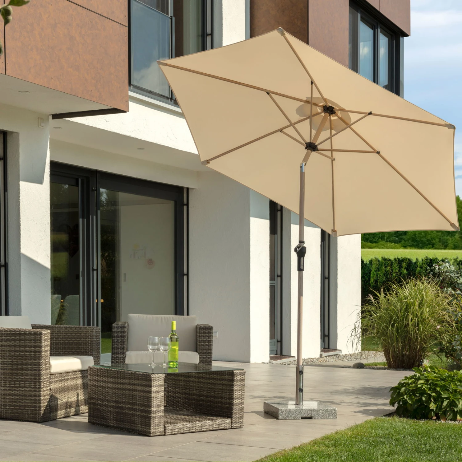 Sonnenschirm 'Cordoba', Ø 270 Cm, Natur