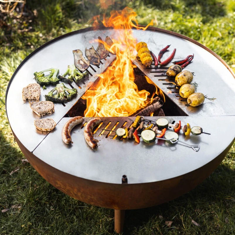 Edelstahl-Feuerstelle 'TRIA', Rost, 100 X 55 X 100 Cm – Bild 10