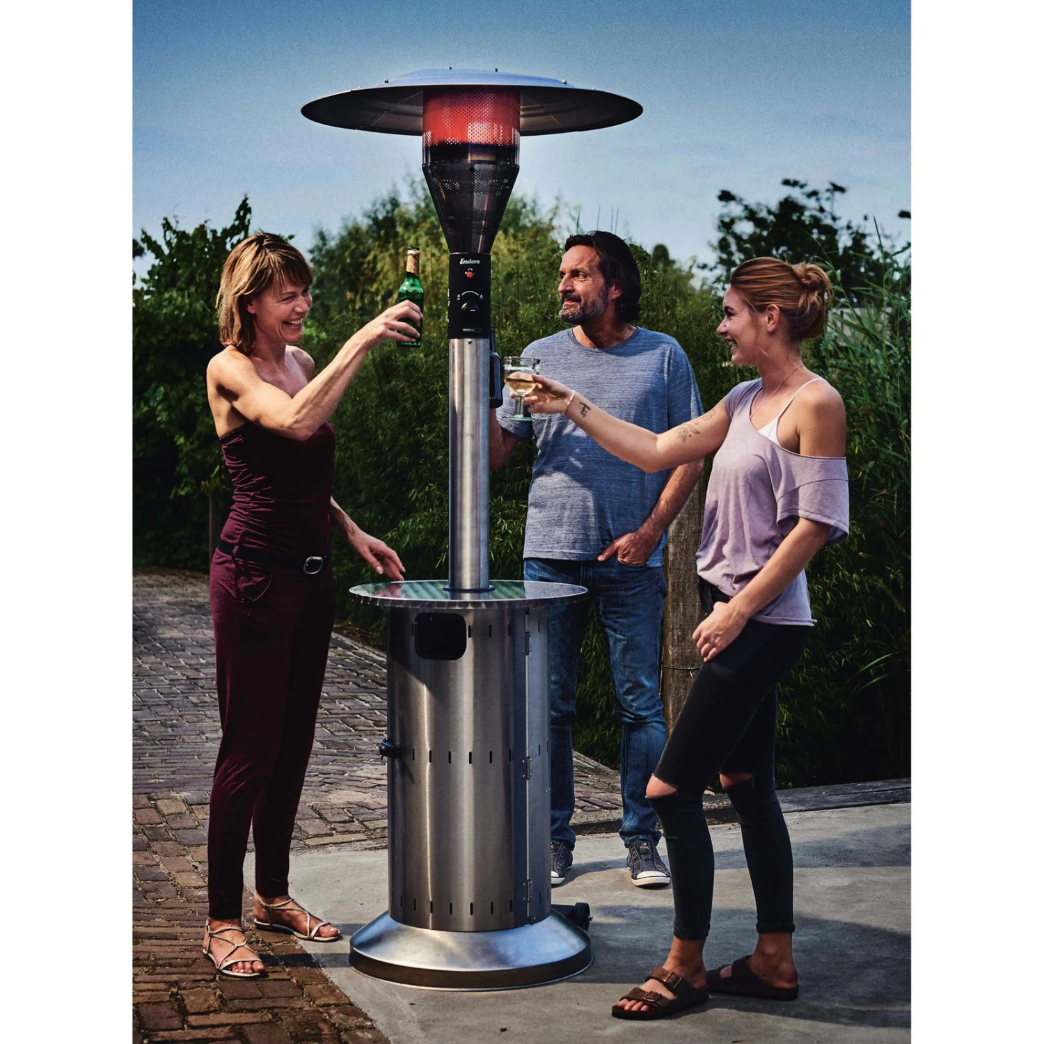 Enders Heizstrahler-Pilz Commercial, Gebürsteter Edelstahl, 230 X 88 Cm – Bild 3